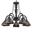 CHLOE Innes Tiffany-style 5 Light Mission Large Chandelier 27