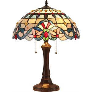 CHLOE Grenville 2 Light Victorian Table Lamp 16&quot Shade