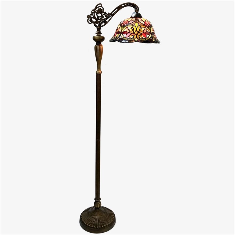 CHLOE Bertram Tiffany-style 1 Light Victorian Reading Floor Lamp 12