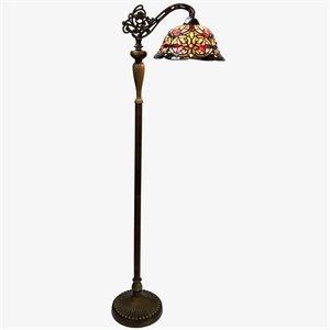 CHLOE Bertram Tiffany-style 1 Light Victorian Reading Floor Lamp 12&quot Shade