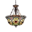 CHLOE Harlan Tiffany-style 3 Light Victorian Inverted Ceiling Pendant 22