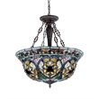 CHLOE Harlan Tiffany-style 3 Light Victorian Inverted Ceiling Pendant 22