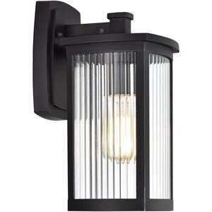 CHLOE Evie Transitional 1 Light Textured Black Outdoor Wall Sconce 14&quot Height