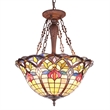 CHLOE Loretta Tiffany-style Victorian 3 Light Inverted Ceiling Pendant 20