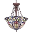 CHLOE Loretta Tiffany-style Victorian 3 Light Inverted Ceiling Pendant 20