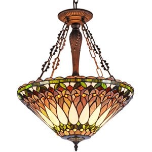 CHLOE Walden Tiffany-style 3 Light Inverted Ceiling Pendant 20&quot Shade