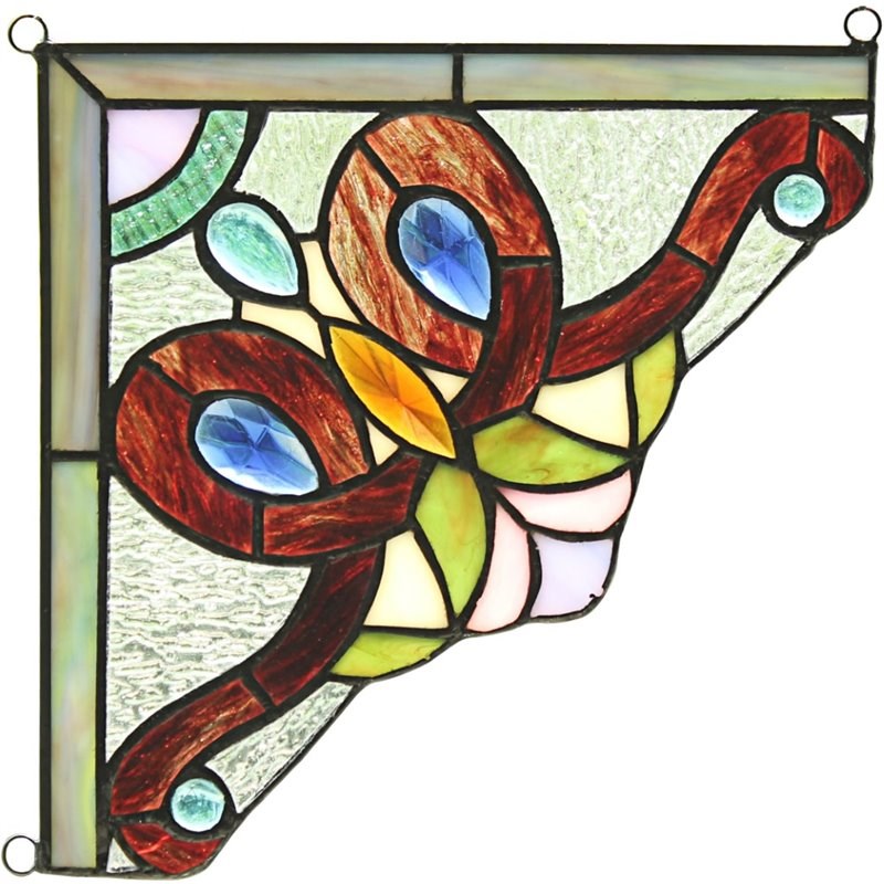 CHLOE Victorie Victorian Tiffany-glass Window Panel 8