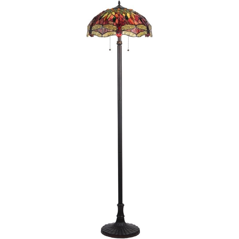CHLOE Empress Tiffany-style 2 Light Dragonfly Floor Lamp 18