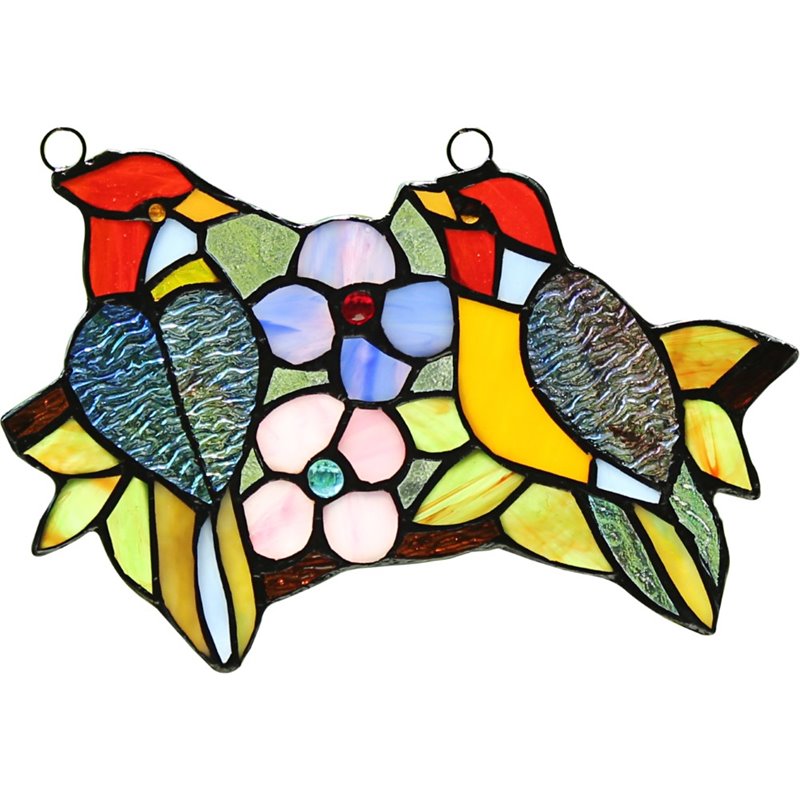 CHLOE Wren Animal Tiffany-glass Window Panel 9