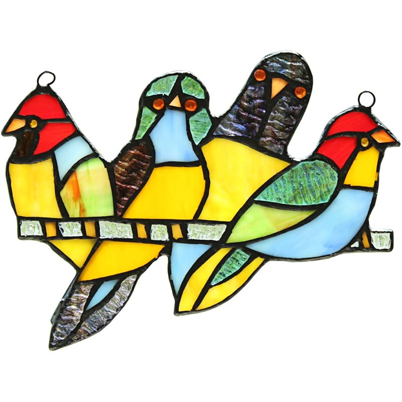 CHLOE Starling Animal Tiffany-glass Window Panel 8