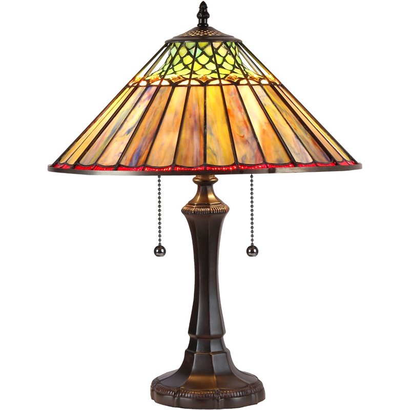 CHLOE Grace Tiffany-style 2 Light Geometric Table Lamp 16