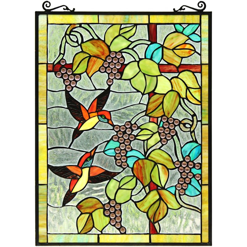 CHLOE Vineyard Tiffany-style Animal Design Window Panel 18