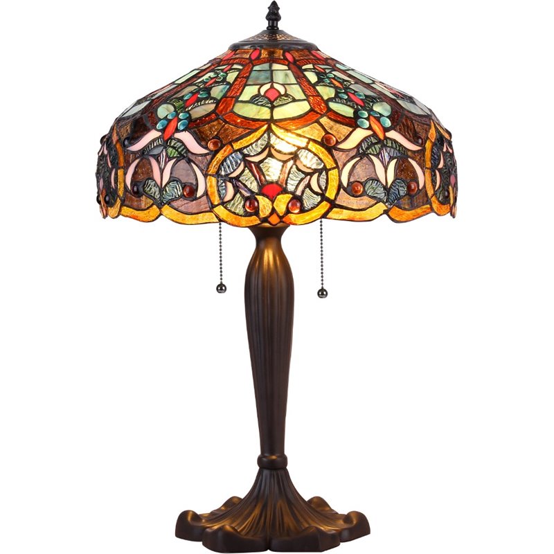 CHLOE Pixie Tiffany-style 2 Light Victorian Table Lamp 16