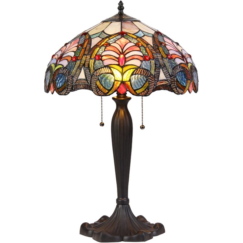 CHLOE Hazel Tiffany-style 2 Light Victorian Table Lamp 16