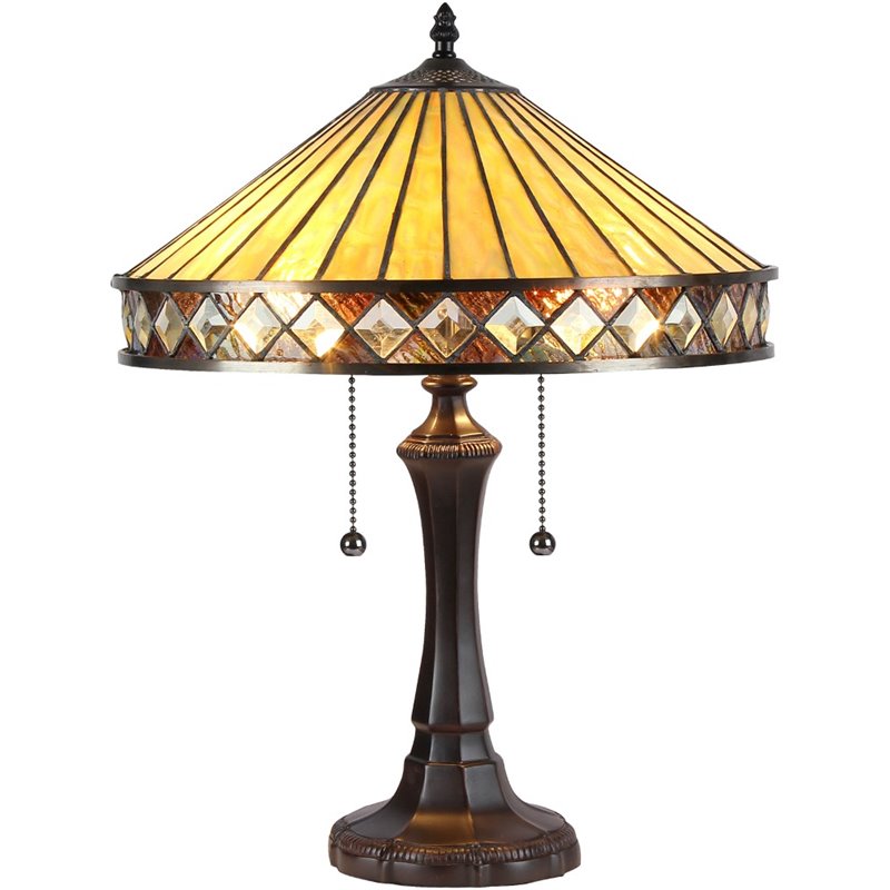 CHLOE Ingrid Tiffany-style 2 Light Mission Table Lamp 16