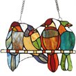 CHLOE Cardinal Family Tiffany-style Animal Design Window Panel 13
