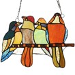 CHLOE Perched Birds Tiffany-style Animal Design Window Panel 12