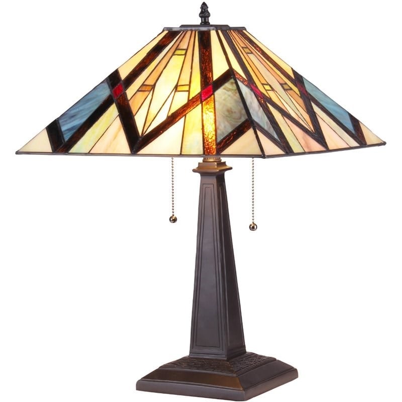 CHLOE Bedivere Tiffany-style 2 Light Mission Table Lamp 16