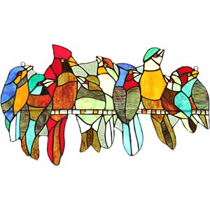 CHLOE Kuno Tiffany-glass Window Panel 21.5x13