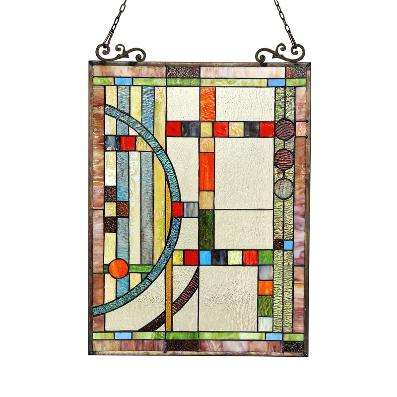 CHLOE Braque Tiffany-glass Window Panel 17.5x25