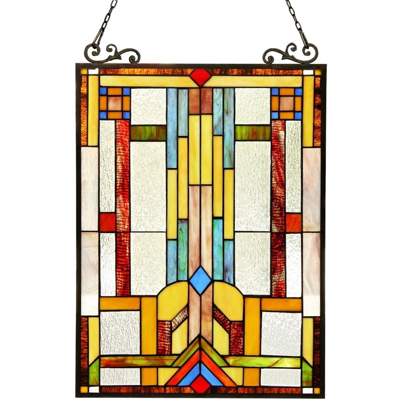 CHLOE Huszar Tiffany-glass Window Panel 17.5x25