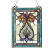 CHLOE Theodore Tiffany-glass Victorian Window Panel 17.5x25