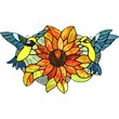 CHLOE Soar Tiffany-style Animal Design Window Panel 21