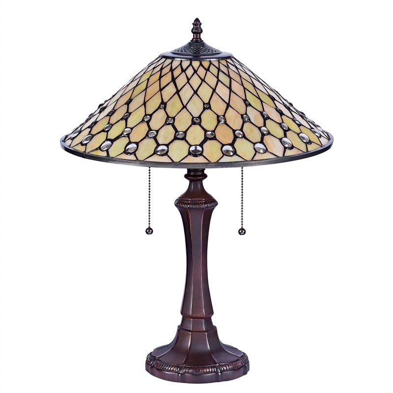 CHLOE Fanny Tiffany-style Victorian 2 Light Table Lamp 16