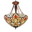 CHLOE Ivana Tiffany-style 3 Light Floral Inverted Ceiling Pendant 21