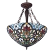 CHLOE Ivana Tiffany-style 3 Light Floral Inverted Ceiling Pendant 21
