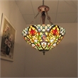 CHLOE Ivana Tiffany-style 3 Light Floral Inverted Ceiling Pendant 21