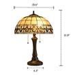 CHLOE Dougal Tiffany-style 2 Light Geometric Table Lamp 16