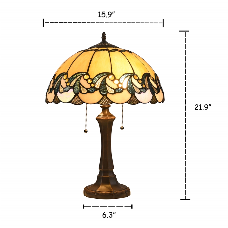 CHLOE Effie Tiffany-style 2 Light Victorian Table Lamp 16