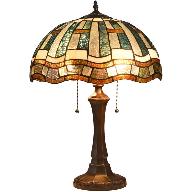 CHLOE Denby Tiffany-style 2 Light Mission Table Lamp 16