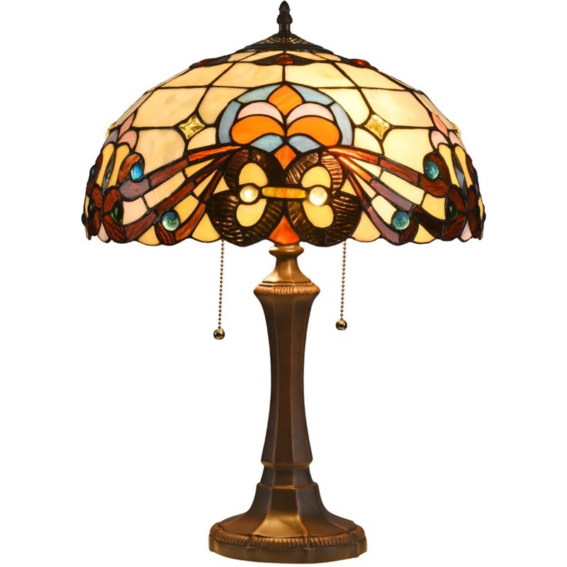 CHLOE Florence Tiffany-style 2 Light Victorian Table Lamp 16