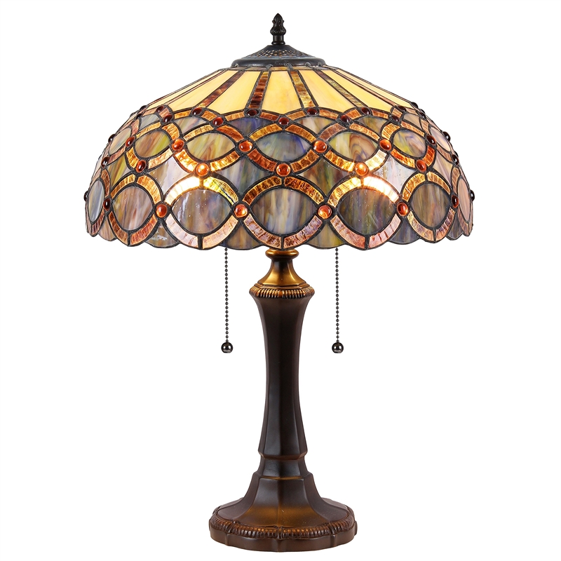CHLOE Prisma Tiffany-style 2 Light Table Lamp 16