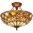 CHLOE Prisma Tiffany-style 2 Light Semi-flush Ceiling Fixture 16