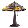 CHLOE Ely Tiffany-style 2 Light Mission Table Lamp 16