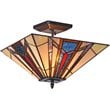 CHLOE Maxwell Mission 2 Light Blackish Bronze Semi-flush Ceiling Fixture 14