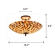 CHLOE Shelley Mosaic 2 Light Semi-flush Ceiling Fixture 16