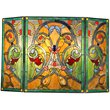 CHLOE Myrtle Tiffany-style 3pcs Folding Victorian Fireplace Screen 44x28