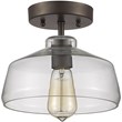CHLOE Dickens Industrial 1 Light Bronze Semi-flush Ceiling Fixture 9