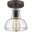 CHLOE Dickens Industrial 1 Light Bronze Semi-flush Ceiling Fixture 7