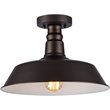 CHLOE Friedrich Industrial 1 Light Rubbed Bronze Semi-flush Ceiling Fixture 14