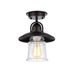 CHLOE Manette Industrial 1 Light Bronze Semi-flush Ceiling Fixture 9
