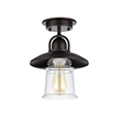 CHLOE Manette Industrial 1 Light Bronze Semi-flush Ceiling Fixture 9