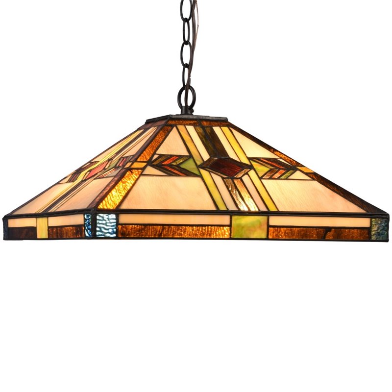 CHLOE Carla Tiffany Blackish Bronze 2 Light Ceiling Pendant Fixture 16