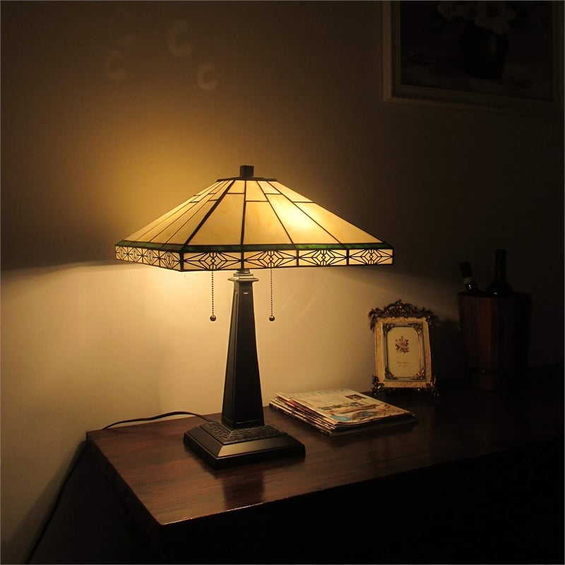 CHLOE Theros Tiffany-style 2 Light Mission Table Lamp 16