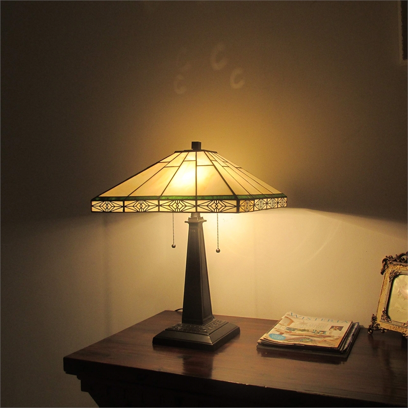 CHLOE Theros Tiffany-style 2 Light Mission Table Lamp 16