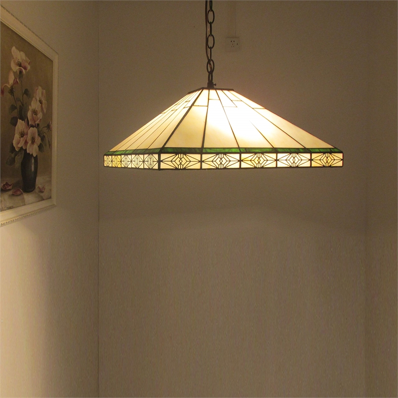 CHLOE Theros Tiffany-style 2 Light Mission Hanging Pendant Fixture 18